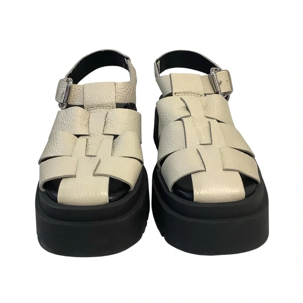 By MIISTA Women's Beige Kornelia Sandals with Black Sole - Picture 3 of 8